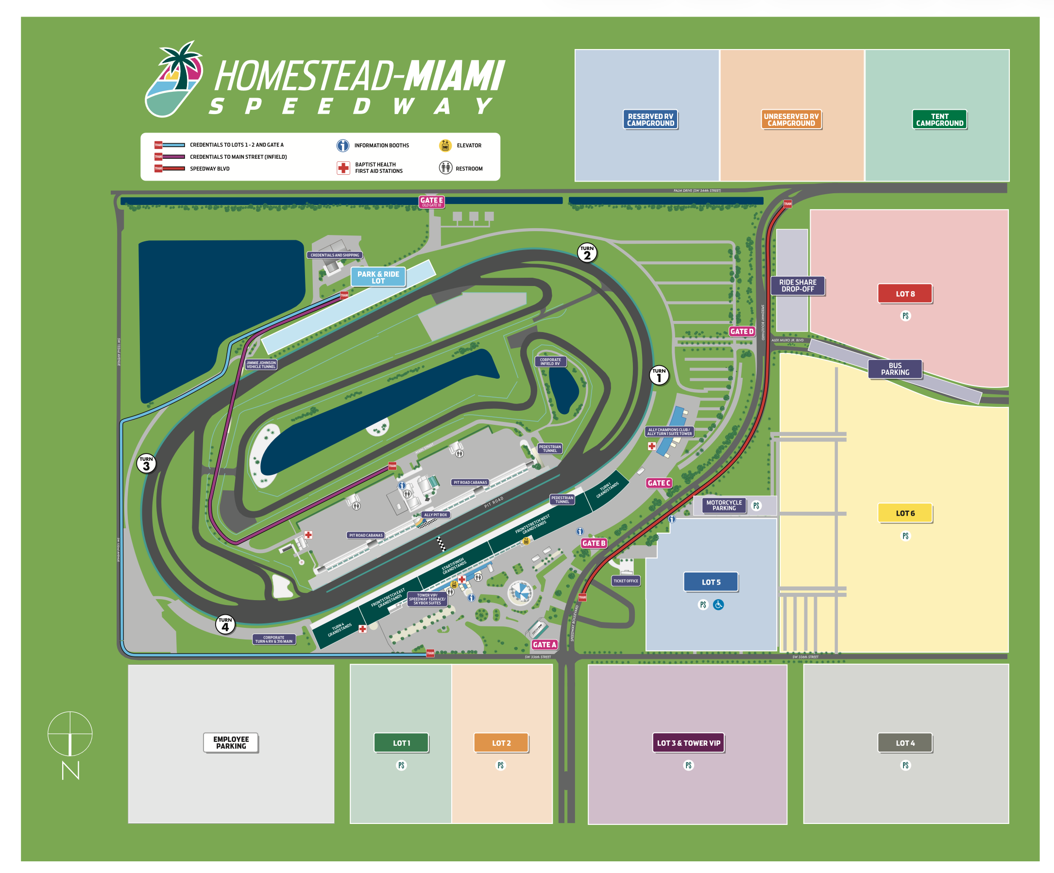 Homestead Miami Speedway Parking Map